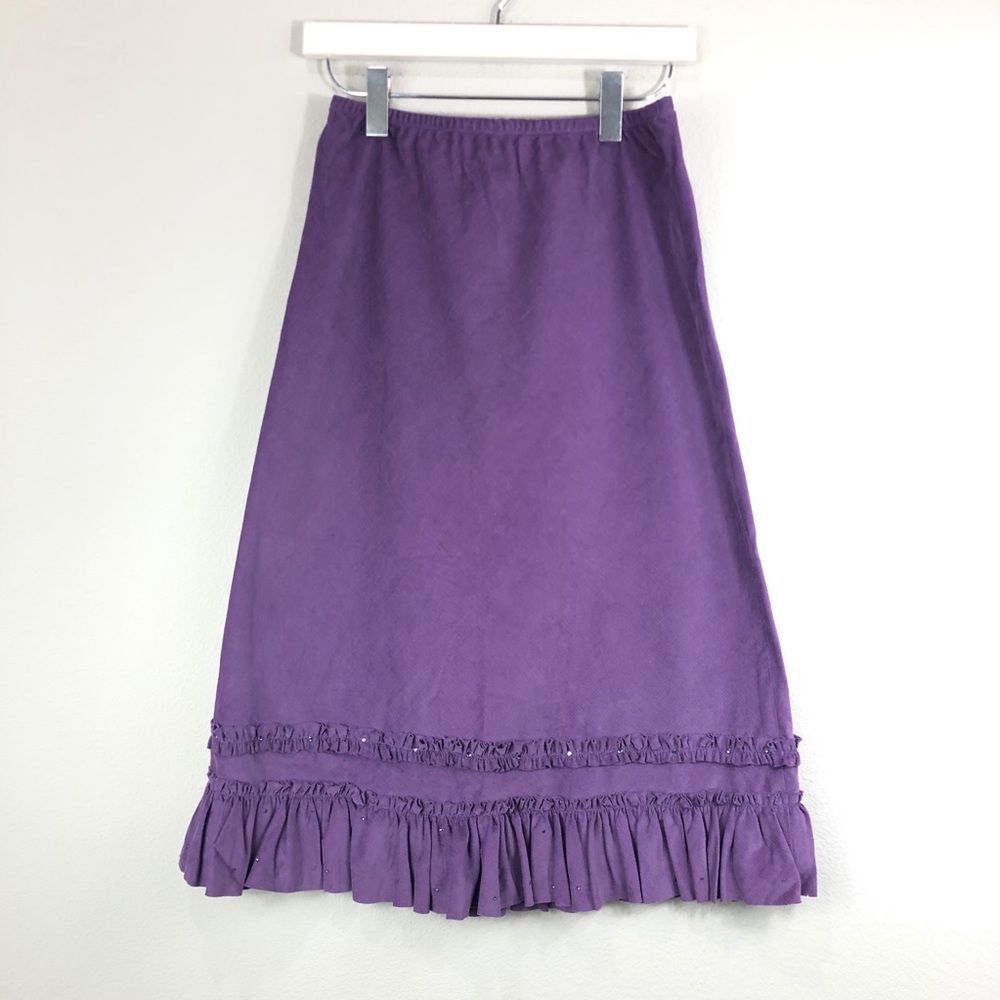 Calypso by Christiane Celle Purple Corduroy Skirt